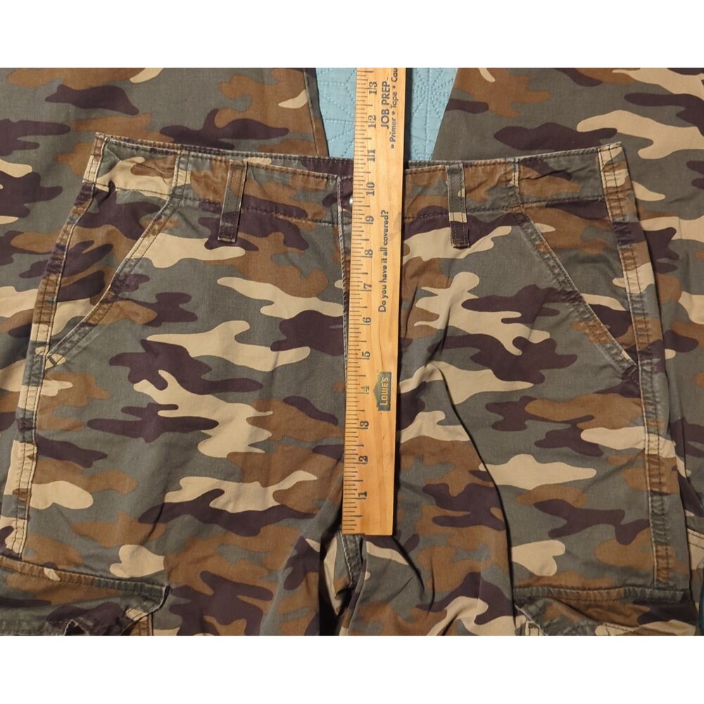 Levi's '94 Baggy Cargo Pants Womens 28 Green Camo Jogger Drawstring Cuffed Hem - Picture 11 of 13